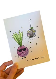 A wee beet grooving under the disco ball? Aye, it's a party on paper! I painted this for a DJ friend who's got dance moves as funky as his beats. Whether you're celebrating a music lover, a dancing queen, or just a pun enthusiast, this card is sure to turnip the fun! Bday Puns, Dance Puns, Birthday Pun Cards, Pun Cards, Birthday Puns