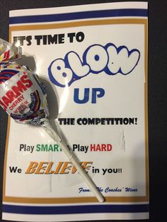 a lollipop candy bar advertises its time to blow up the competition