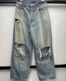 Distressed Pants For Streetwear, Vintage Ripped Streetwear Bottoms, Distressed Recycled Denim Bottoms For Streetwear, Distressed Rigid Denim Bottoms For Streetwear, Balenciaga Destroyed Jeans, Zara Man Jeans, Balenciaga Shirt, Boho Street Style, Handbag Essentials