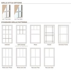 different types of windows and their sizes