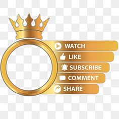 a gold ring with the words watch like subscribe comment share