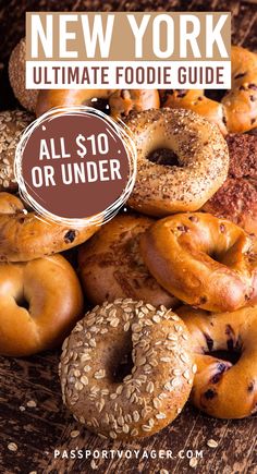 bagels with the words new york ultimate dobie guide all $ 10 or under