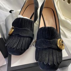 Excellent Unworn Condition. Purchase At Gucci Sf In 2018 Gucci Black Loafers For Office, Gucci Black Office Loafers, Gucci Skirt, Shoes Gucci, Best Cheese, Gucci Marmont, Red Bottoms, Book Decor, Gucci Shoes