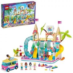 the lego friends amusement park playset is in its box