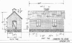 an architectural drawing of a house with two stories and one story, on top of a blueprint