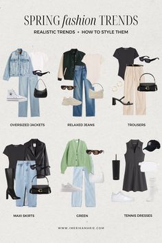 spring fashion trends Spring Must Haves 2024, Trendy Outfit Ideas Spring 2023, Outfit Ideas For Spring 2024, Outfit Spring 2023 Women, Capsule Spring 2024, Trends 2023 Fashion Summer, Summer Ootd 2023, Spring Ootd 2024, April Outfits 2023