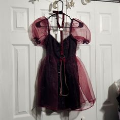 Nwt. Comes With Harness Can Be Worn With Or Without It. Widow Clothing, Red Goth Outfits, Ethereal Grunge, Red Goth, Short Faux Fur Jacket, Punk Dress, Harness Dress, Leopard Print Jacket, Corset Mini Dress