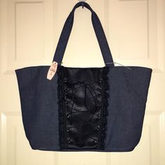 Denim Shoulder Bag Denim Tote Shoulder Bag For Shopping, Black Denim Travel Bag, Denim Blue Canvas Shopping Bag, Casual Denim Blue Shoulder Bag With Leather Handles, Black Denim Travel Shoulder Bag, Black Denim Bags For Everyday Use, Black Denim Bags For Daily Use, Everyday Black Denim Bag, Denim Shopping Bag With Adjustable Strap