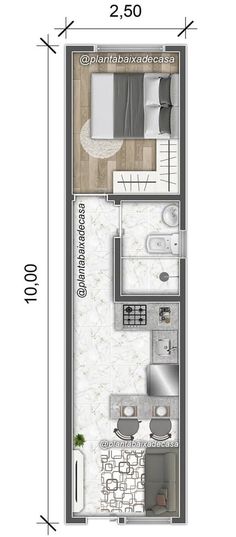 the floor plan for a small apartment with two beds and one living room in it