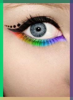 This Rainbow Eyeshadow Tutorial is a more subtle take on the full on upper lid look Fantasy Make-up, Make Up Designs, Rainbow Eyeshadow, Make Up Foundation, Pride Makeup, Rainbow Makeup, Makeup Hacks, Make Up Remover, Crazy Makeup