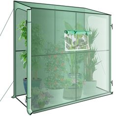 PRICES MAY VARY. SPACE SAVING - Unlike free standing greenhouses, lean-to greenhouse is built against the side of your house, barn, or other existing structure on your property. This makes lean-to greenhouses highly space efficient and great for gardeners who don't have a large, open backyard for a free-standing greenhouse. DOUBLE ENTRY DOORS - This lean-to greenhouse specially designed with 2 zipper doors, not only convenient for entry from two side, but also improved ventilation. EASY TO ASSEM Garden Structures, Fence Greenhouse, Open Backyard, Lean To Greenhouse, Walk In Greenhouse, Double Entry Doors, Roll Up Doors, Side Window, Small Backyard