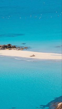 the water is crystal blue and has white sand