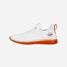 Miami Dolphins Gradient Midsole White Sneakers FOCO 7 - FOCO.com Collegiate White Basketball Shoes With Boost Midsole, White Low-top Custom Sneakers With Fade Resistance, Collegiate White Low-top Sneakers, Casual White Basketball Shoes Fade-resistant, White Collegiate Low-top Sneakers, White Low-top Custom Sneakers For Sports, White Low-top Collegiate Sneakers, Casual Running Shoes With Boost Midsole For Sports, Collegiate White Sneakers With Round Toe