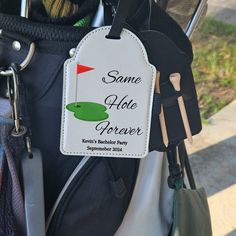 Same Hole Forever Bachelor Party, Golf Bachelor Party Favor, Funny Personalized Favors, Golf Bag Tag Tee Holder, Grooms Gift, Customized🎉 "Last Hole Forever" Bachelor Party Tee Holder 🎉 Elevate your bachelor party game with our "Same Hole Forever" tee holder! This stylish and functional accessory is the perfect addition to your golf-themed celebration, ensuring that your groomsmen and guests tee off in style. ⛳ Key Features: ⛳ Crafted with durability and style in mind Holds multiple golf tees Bachelor Party Gift Bags, Same Hole Forever Bachelor Party, Golf Theme Bachelor Party, Golf Bachelor Party Ideas, Bachelor Party Golf, Bach Gift, Golf Wedding Theme, Bachelor Party Games, Wedding Miscellaneous