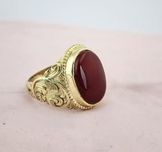 Mens Ring Red Agate 14K Gold Ring - Man Ring - Signet Ring Mens - Gold rings for Men - Gold Rings With Stone Jewelry Gift Him Weight : 10 gr Red Intaglio Rings For Anniversary, Formal Red Carnelian Ring, Formal Red Carnelian Signet Ring, Formal Carnelian Oval Signet Ring, Formal Oval Carnelian Signet Ring, Gold Rings With Stone, Men Gold Rings, Gold Ring Man, Rings With Stone