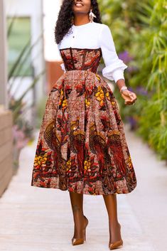 Round Collar Dress, Patchwork Dresses, Fabric Styles, White Fashion Casual, Styles Ideas, African Fashion Modern, African Inspired Fashion