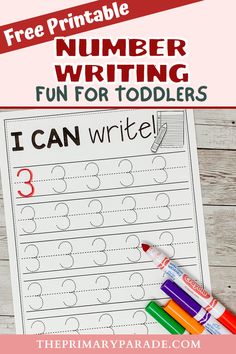 the free printable number writing activity for toddlers