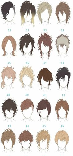 the hair styles for men with different colored hair types and colors, including brown, red,