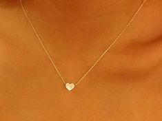 Small Heart Necklace Collarbone Necklace Tiny Heart Pendant Dainty Gold Pendant Collarbone Necklace, Small Heart Necklace, Diamond Cross Necklace Gold, Heart Jewelry Set, Good Luck Necklace, Pendant Minimalist, Tiny Pendant, Floating Necklace, Diamond Evil Eye