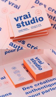 several business cards stacked on top of each other with the words vari studio printed on them