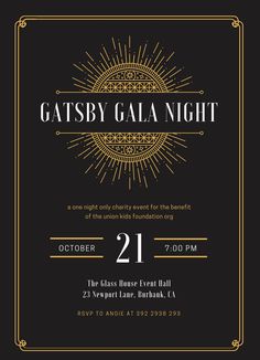 the gatsby gala night flyer