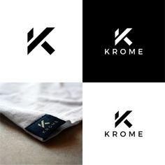 the logo for krome is shown in three different colors and shapes, including black and white