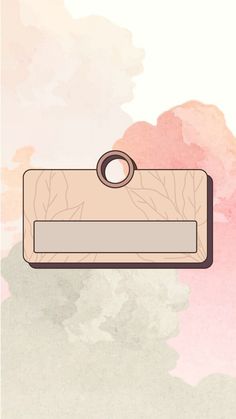 a pink and beige watercolor background with a tag on it