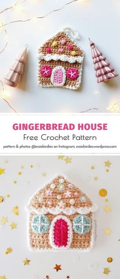 the gingerbread house crochet pattern is featured in this article and it's free