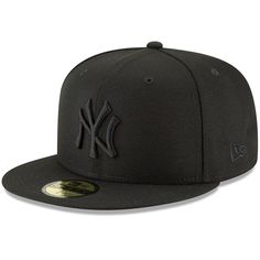 the new york yankees'black on black 59fifty fitted - back cap