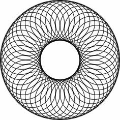 a black and white circular design on a white background