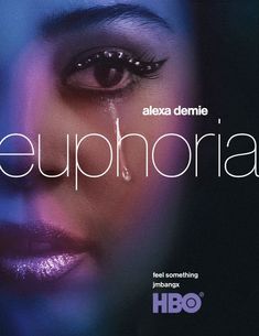 an advertisement for the television show euphoraia with a woman's face painted purple