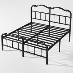 a metal bed frame is shown with no headboard or foot board on the bottom