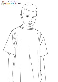 a drawing of a boy in a t - shirt