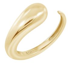 Chic shape and irresistible shine are hallmarks of this contemporary ring. The sculptural open design emphasizes modern artistry and makes it a versatile piece for any occasion. From the office to an evening out, this ring adds a sophisticated flair to your ensemble. Contemporary Ring, Open Design, Ring Size Guide, Open Ring, Jewelry Rings, Gold Plate, Ring Size, Plating, Yellow Gold