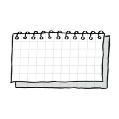 a drawing of a notepad on a white background