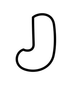 a black and white drawing of the letter j