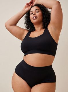 Soft and seamless these brief panties lend comfort that disappears even under your figure-hugging looks. Medium coverage. Nylon/spandex. Wash warm; dry low. Imported plus size underwear. The best plus size women's seamless ribbed high-rise brief panty boyshort panties in rich black made of seamless. Torrid is your destination for cozy fall and winter clothes to keep you warm and comfortable. Full Figure Lingerie, Women Outfits, Matches Fashion, Full Figured, Plus Size Lingerie, Winter Clothes, Model Poses, Plus Size Fashion, Plus Size Outfits