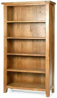 a wooden bookcase with three shelves on each side