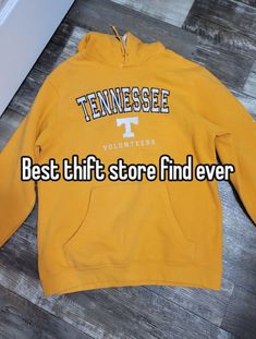 a yellow hoodie with the words best thrift store finder on it