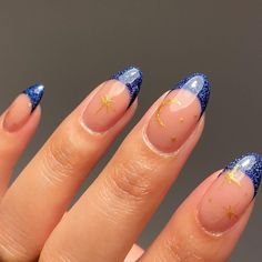 Space Almond Nails, Watercolor Dip Nails, Cool Nail Designs Almond Shape, Celestial Acrylic Nails, Whimsical Nails Short, Celestial Nails Acrylic, Cosmic Nail Art, Mercury Nails, Virgo Nail Art