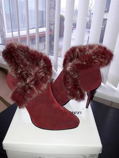 Don't miss the chance to own these Fabulous Faux Fur Boots! LAST PAIR AVAILABLE Ladies UK size 5 - EU size 38 Faux Fur & Suede Heel = 4in Faux Fur Boots, Fake Fur, Red Boots, Fabulous Fabrics, Suede Heels, Shoe Game, Boot Shoes Women, Knee Boots, Faux Fur