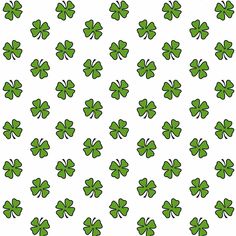 four leaf clovers are arranged in a pattern on a white background with green leaves