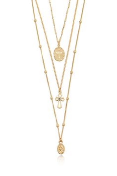 Let's Go Layers 18k Gold Plated Necklace