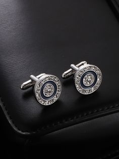 Silver    Stainless Steel  Cuff Links Embellished   Jewelry Rain Accessories, Tie Clips, Rhinestone Decor, Cuff Links, Men Looks, Class Ring, Cufflinks, Mens Accessories, Stainless Steel