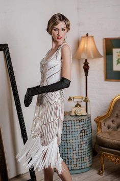 Gatsby Outfit, Great Gatsby Art, Retro Stage, Gatsby Art, Floral Embroidery Dress, Gatsby Style