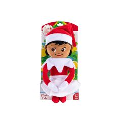 the elf plush toy is in its package