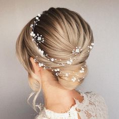 PRICES MAY VARY. HIGH QUALITY:The bridal wedding hair vine is handmade with high quality of delicate crystals,imitation pearls and copper wire. It's no worry that wedding hair vine will fade,and it can be preserved for several years. SIZE:Length:39in/100cm,width:1in/2.5cm.With 3 silver rhinestones hair pins, the head piece can be easily secured in your hairstyle with hair pins. UNIQUE DESIGN:Wedding hair piece in unique design and excellent workmanship, it has a gorgeous art deco pattern just lo Bride Head Piece, Vine Headband, Bride Head, Silver Hair Accessories, Wedding Hair Vine, Crystal Hair Vine, Rhinestone Hair Pin, Bridal Wedding Hair, Accessories Silver