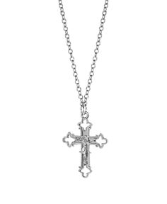 Our detailed cross crucifix pendant hangs on this beautiful silver-tone necklace. In high luster silver tone, this crucifix necklace is ideal for a special occasion or gift. Experience this cross and crucifix as a divine blessing all while wearing it for special events or on a daily basis. Crucifix Necklace Silver, Cross Silver Necklace, Silver Necklaces Cross, Cross Jewelry Necklace Silver, Metal Cross Necklace, Cross Necklace Png, Cross Clothes, Victorian Cross Necklace, Cross Neckless