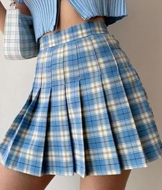 Blue Plaid Pleated Tennis Mini Skirt. This blue plaid skirt is made of a soft stretchable fabric. This blue plaid skirt will make you you look very beautiful and elegant. The features of this skirt are the following: blue plaid color. Casual Fitted Plaid Mini Skirt, Trendy Fitted Plaid Tennis Skirt, Preppy Plaid Mini Skirt For School, Trendy Plaid Cotton Skort, Casual Fitted Plaid Skort, School Fitted Plaid Mini Skirt, Spring Fitted Plaid Skort, Blue Mini Length Tennis Skirt For School, Casual Plaid Mini Tennis Skirt