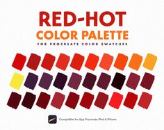 the red - hot color palette for procreate color swatches is available in multiple colors